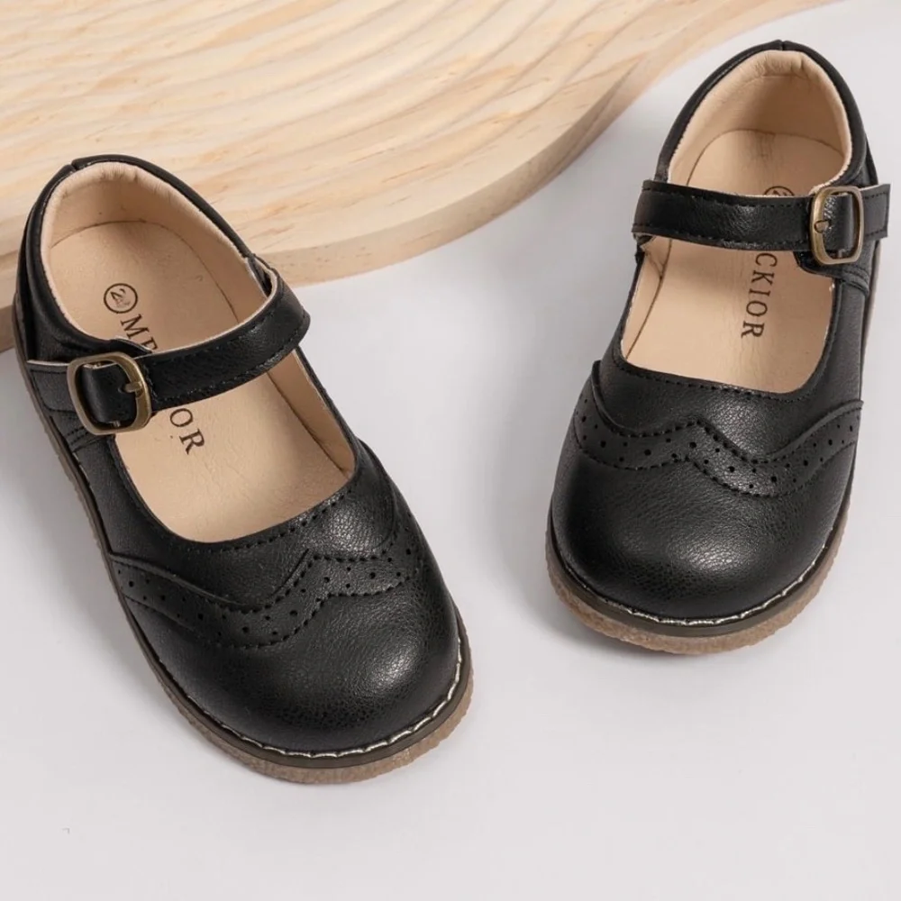Toddler Girls Black Leather Mary Jane Dress Shoes Size EU 23 US 7